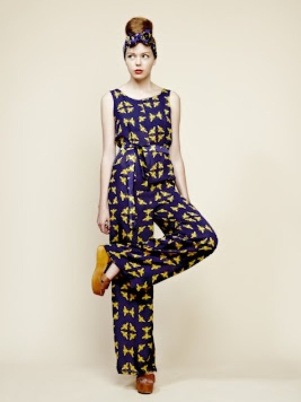 Women's Navy and Gold Jumpsuit Charlotte Taylor